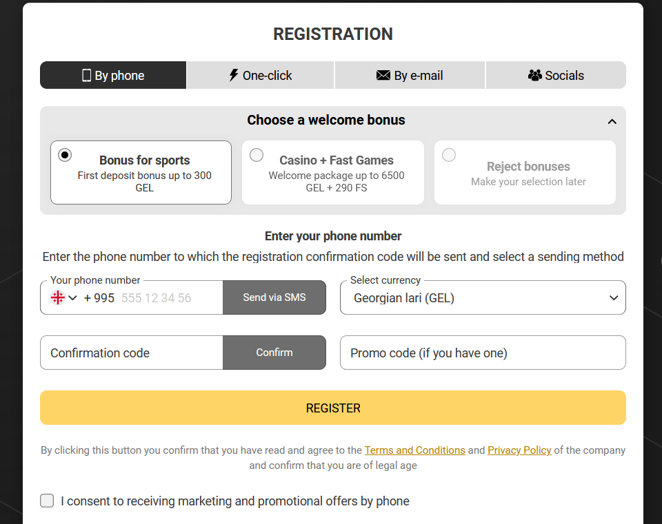 melbet registration